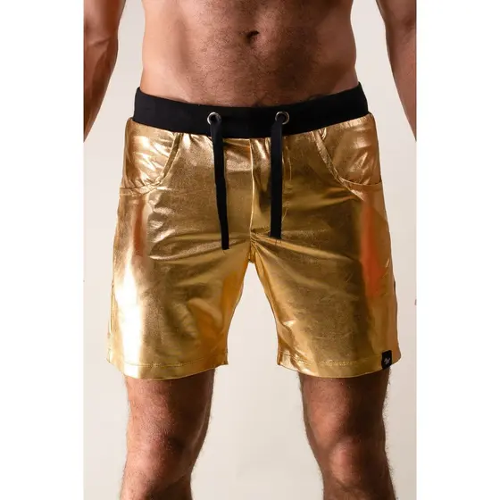 Short Masculino Metalizado Moda Masculina Verão Praia Casual Confortável