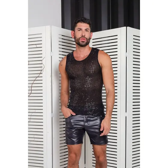 Regata Masculina JotaVê em Paetê Tradicional Moda Masculina Verão Casual