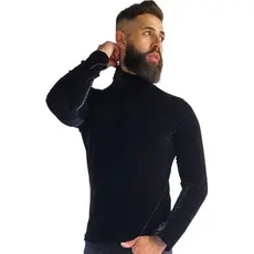 Blusa Masculina JotaVê Cacharrel em Veludo Preto Moda Masculina Inverno Casual