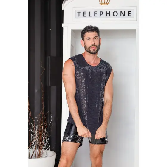 Regata Masculina JotaVê em Paetê Malha Moda Masculina Verão Casual Leve Confortável