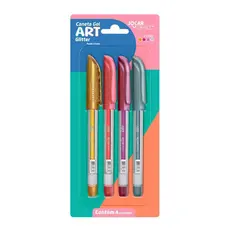 Caneta Gel Art 1.0 Glitter - Blister com 4 unidades - Jocar Office