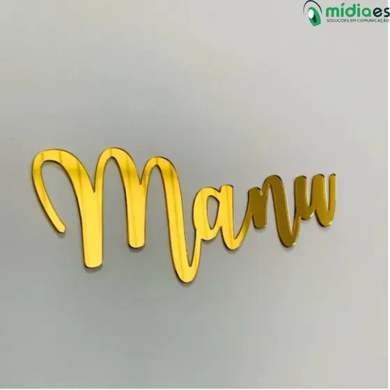 Nome Personalizado em Acrílico Espelhado 10cm