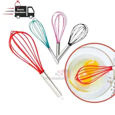 Batedor de Ovos Silicone Reforçado Cabo Inox Fue Grande 29 cm Confeiteiro