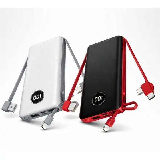 Carregador Portátil Power Bank 20000mAh Turbo com Display Led Bateria Universal iPhone Android e V8