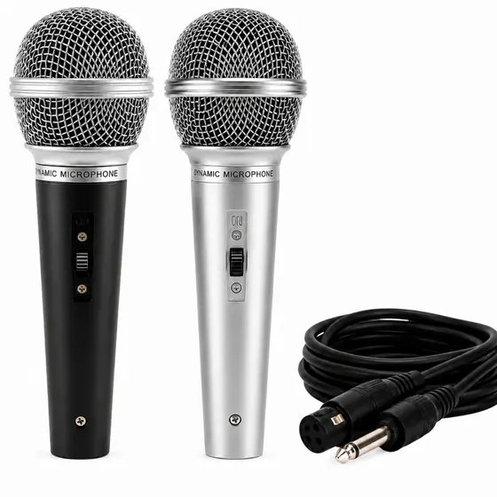 Microfone Com Fio P10 Profissional Para Karaokê Dinâmico Cabo 3 Metros Alta Qualidade