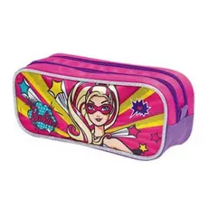 Estojo Duplo Barbie Super Princesa Rosa Original Escolar Sestini