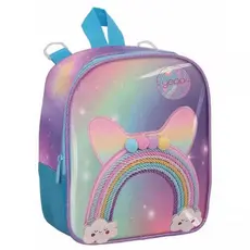Lancheira Escolar Infantil Meninas Arco-íris e Estojo Organizador Arco-íris (ROXO)