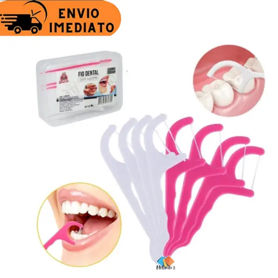 Fio Dental Com Suporte Haste Case Para Bolsa Interdental Higiene Bucal