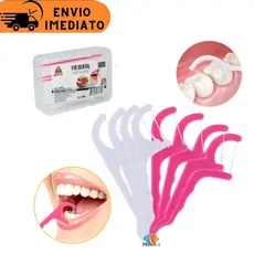 Fio Dental Com Suporte Haste Case Para Bolsa Interdental Higiene Bucal