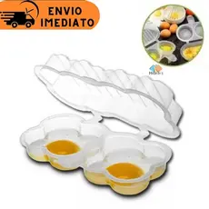 Forma De Ovos e Omeleteira Para Microondas P/ Ovo Frito Cozido Omelete Pochê Sem Gordura