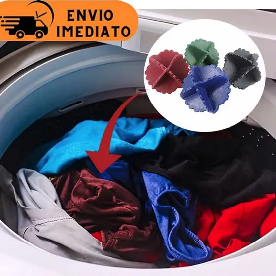 Bate Roupa Bolinhas Para Maquina de Lavar com 4 Unidades