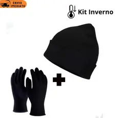 Kit Inverno Touca Gorro Luva De Lã Inverno Frio Adulto Unisex Toca