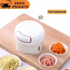 Mini Processador de Alimentos Multifunções Manual 2 Lâminas Alho Cebola