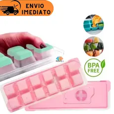 Forma De Gelo Forminha Fundo De Silicone Com Tampa Flexível