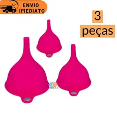 Funil De Silicone Kit Com 3 Peças Dobráveis Resistente Temperatura