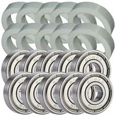 10 Calços Suporte 30mm + 10 Rolamentos 608ZZ Universal Mancal Ventilador Substitui Buchas Universal