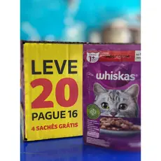 Caixa 20 saches whiskas carne 85gr