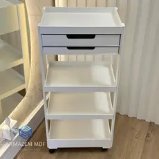Carrinho Auxiliar Pintado Multiuso Prateleira C/Gavetas A4  C/Rodinhas 80cm Envio Rápido