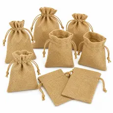 Kit 10/20/30/40/50 Saquinhos De Juta 7x9/9x12/10x14 Embalagem Presente Brindes Joias Lembrancinhas Natal Festa Casamento