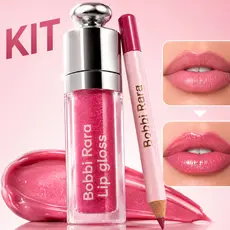 Kit Gloss + Lápis Labial  Alto Brilho, Alta Pigmentação, Alta Definição e Longa Duração