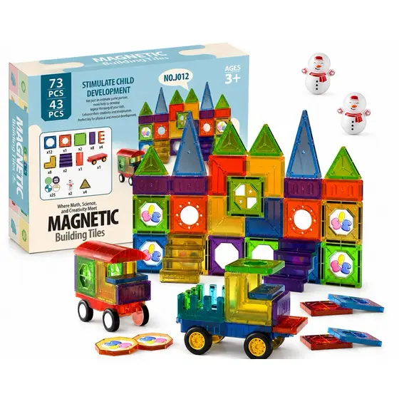 Blocos Magnéticos De Construção Brinquedo Infantil de Montar com Imã Carrinhos