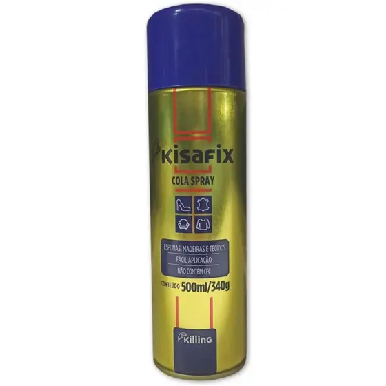 Cola De Contato Kisafix 500ml/340g - Facil Aplicação Spray