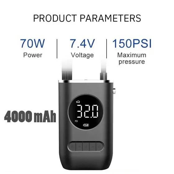 Carro Pneu Inflator Bomba De Ar Elétrica Mini Portátil Sem Fio Compressor Para Motocicleta Bicicleta
