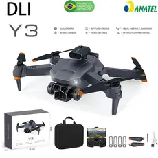 Dli Drone Dual Camera Profissional Óptico Evita Obstáculos 3 Baterias com Anatel