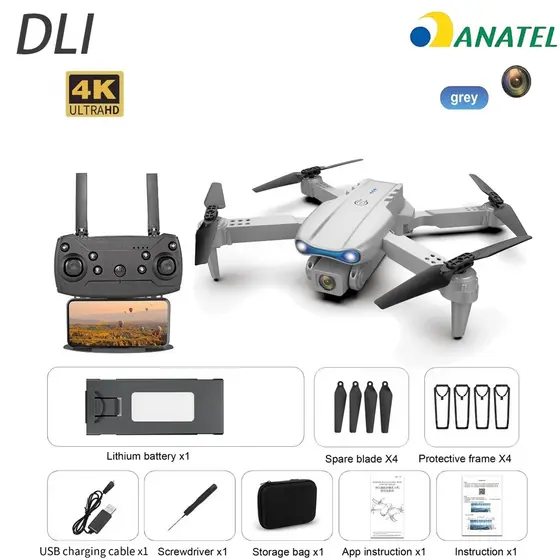 DLI 2026 Nova Drone 4K Dual Cmaera Profissional Alta Definição Com  Full HD Wifi Estável