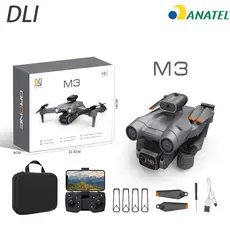 Dli Drone M3 MAX Com HD e Dual Câmera - 3 Baterias Evita Obstáculos