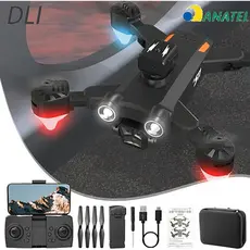 DLI Drone Obstáculos Dupla Câmera Aérea 4K Dobrável Controle Remoto Brinquedos Com Luz