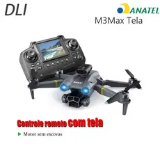 Mini Drone M3max Com Recente Controle Tela Motor Sem EscovasCâmera Dupla Dobrável Fotografia Aérea