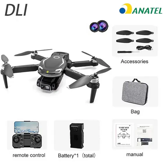 DLI V88PRO Drone HD Câmera Posicionamento WiFi FPV Altura com Motor Sem Escova