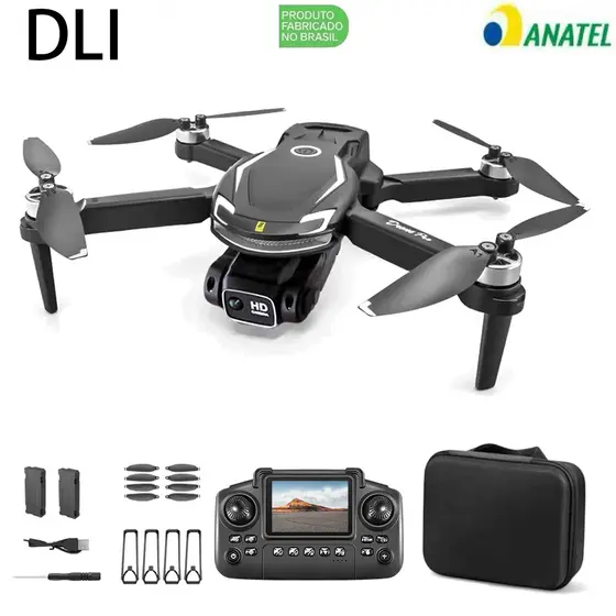 Mini Drone V88PRO Com Recente Controle Tela Motor Sem Escovas Câmera Dupla Dobrável Fotografia Aérea