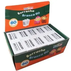 Kit 60 Unidades Borracha Branca Escolar N°/60 Leo&Leo Escolar Escritorio