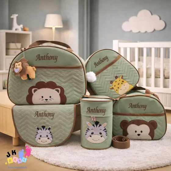 Bolsa Maternidade  PERSONALIZADA 5 Peças Impermeável Enxoval