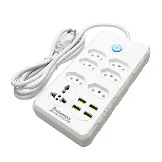 Extensão Régua 6 Tomadas 1 Universal 4 USB 2m - BM-A196