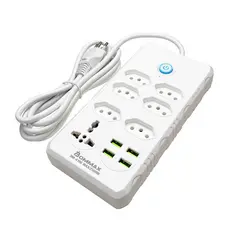 Extensão Régua 6 Tomadas 1 Universal 4 USB 2m - BM-A196