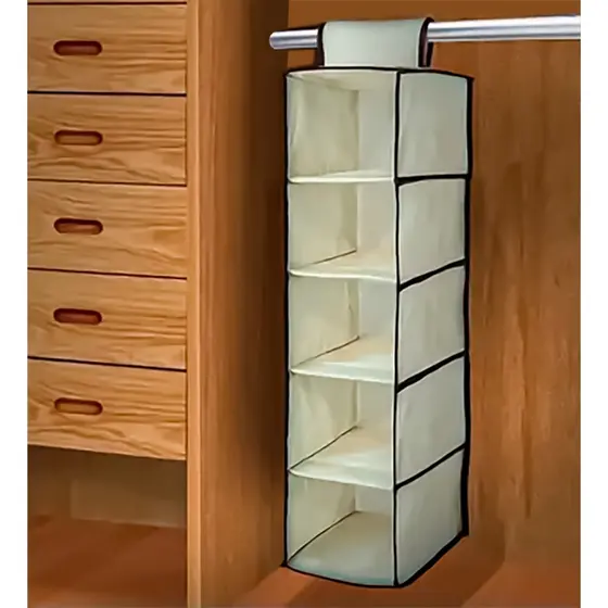 Organizador de Guarda Roupa Vertical Suspenso Prateleira P/ Roupas Toalhas de TNT Ecológico Multiuso - AC