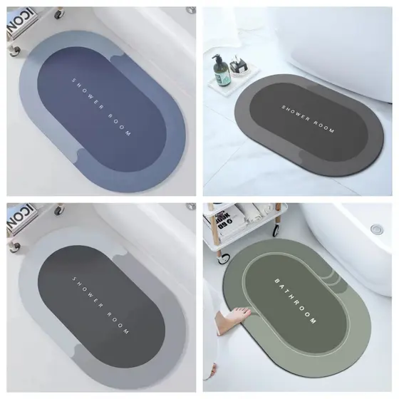 Tapete Antiderrapante de Banheiro Super Absorvente Secagem Rápida Chuveiro Cozinha Varanda 40x60 - AC-48