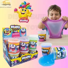 Slime Glitter 130g  – Kit com 12 Potes | Sticky Toys