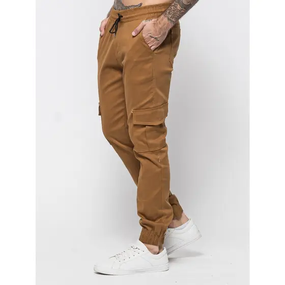 CALÇA JOGGER CARGO MASCULINA FEMININA DESTROYED RASGADA COM ELASTICO SARJA
