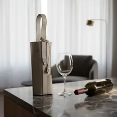 Kit Bolsa De Vinho Jade 1 garrafa Couro Sintético 10un Wine Bag