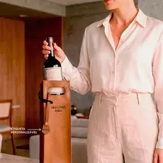 Bolsa de Vinho De Couro Sintético Personalizada Porta Vinho 1 Garrafa