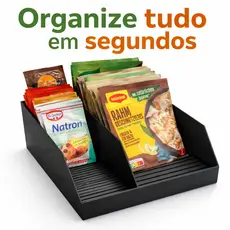 Porta Sachês Organizador de Temperos para Cozinha Gaveta Armário Prático e Compacto