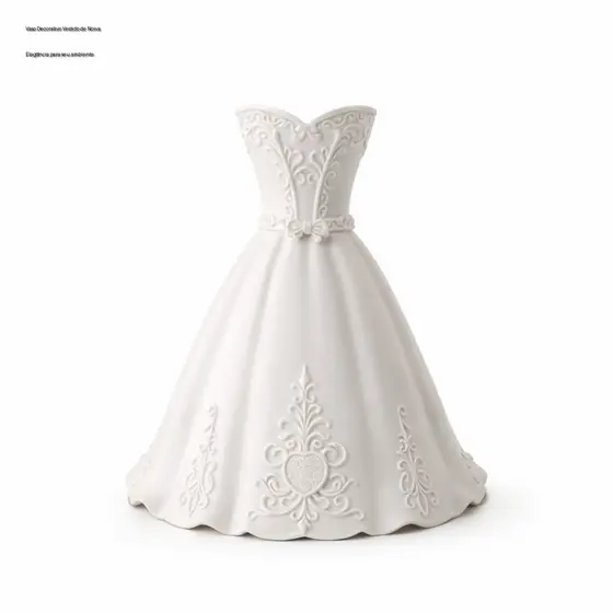 Vaso Vestido Decorativo Moderno Minimalista Luxo Decoração Elegante Ambiente Noiva Exclusivo criativo