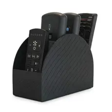 Organizador de controles remotos preto com textura diagonal e design moderno