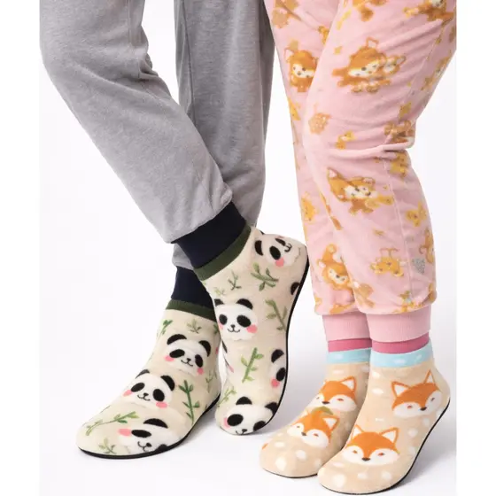 Meias térmicas Unisex Modelo Sapatilha de Soft Estampas 3D Adulta Varias Estampas