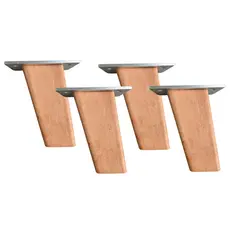 Kit 4 Un Pé Palito Retro Para Móveis 10cm Com Base Madeira Eucalipto