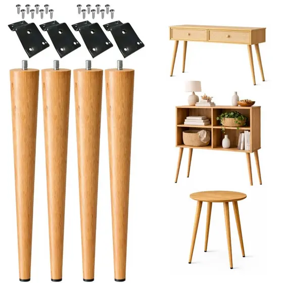 Kit Pé palito 4un 75cm para rack aparador mesa lateral nicho